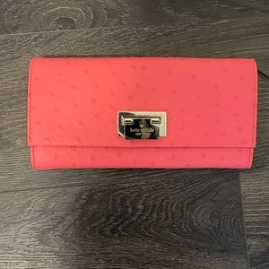 Kate Spade Cyndy Strawberry Pink Ostrich Wallet